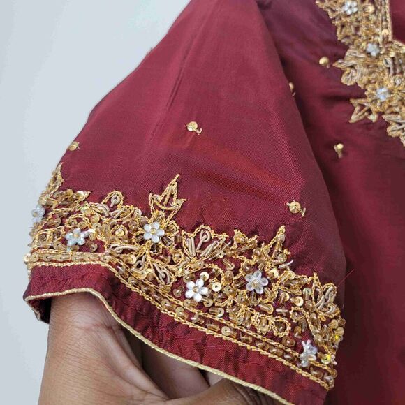 Womens Maxi Skirt And Top Set Short Sleeves Traditional Style Size Small & XL - Picture 6 of 14